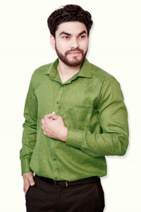 PUNEKAR COTTON KHADI Men Solid Formal 