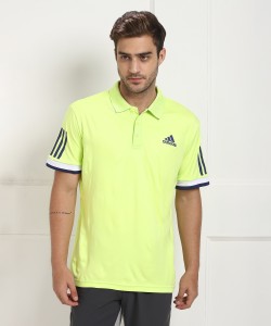ADIDAS Solid Men Polo Neck Light Green T-Shirt - Buy yellow ADIDAS Solid  Men Polo Neck Light Green T-Shirt Online at Best Prices in India |  Flipkart.com