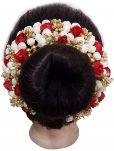 Prime Artificial Flower Gajra For Hair Bun Decoration, Hair Accessories For  Juda Pack Of 1 (Red) Bun Price in India - Buy Prime Artificial Flower Gajra  For Hair Bun Decoration, Hair Accessories