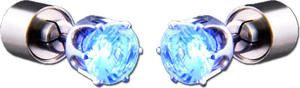 BNNG 1 Pairs LED Earrings Glowing Light Up Diamond Ear Drop Pendant Stud Stainless Multi-Color For Party Festival Diamond CZ Earrings Silver Cubic Zirconia Stud Earrings for Women