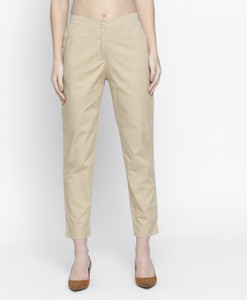 fbb Slim Fit Women Beige Trousers 