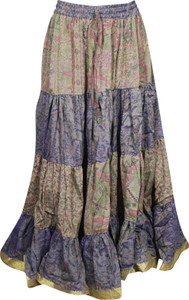 Indiatrendzs Printed Women A-line Green, Blue Skirt - Buy Indiatrendzs ...