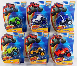 FISHER PRICE Blaze Monster Machine Vehicle Set with Blaze Stripes