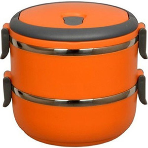 2-TIER INSULATED LUNCH BOX TIFFIN PACK SANDWICH CURRY INDIAN TIN PICNIC 2-TIER INSULATED LUNCH BOX TIFFIN PACK SANDWICH CURRY INDIAN TIN PICNIC