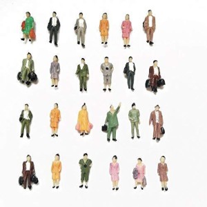 50pcs HO Scale 1:87 Standing People Model Figures Scenery Passengers Painted 
