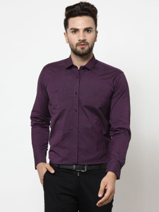 KIVON Men Solid Formal Purple Shirt 