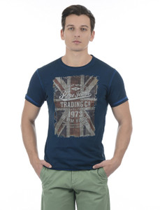 Pepe Jeans Graphic Print Men Round Neck Blue T Shirt Buy Pepe