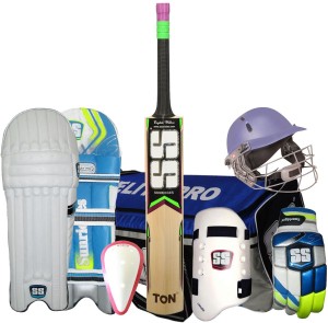 Senior Academy Cricket Kit Blue With Bat Full Size Ideal For 13 Year Child 