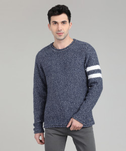 GAS Woven Round Neck Casual Men Blue 