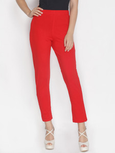 Buy Lyra Slim Fit Women Red Trousers 
