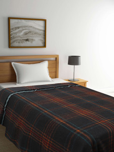 Raymond Home Checkered Single Woollen Blanket for Heavy Winter