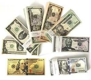 Realistic fake money 200 pcs x $100 Dollar Bill, movie props and play money