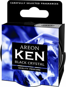 Areon Ken Black Crystal Luchtverfrisser – Geurblikje Voor Auto, Kantoor Of Thuis – Met Houten Geurimpregnatie, Modern Design, Langdurige Geur