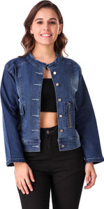 Sleeve Solid Women Denim Jacket 
