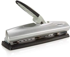 New Black/Silver 2-3 Hole Puncher Desktop Hole Punch 10 Sheet Punch Capacity Adjustable Precision Pro 