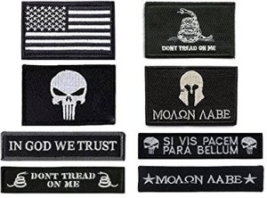 in God We Trust & USA American Flag Tactical Patches Black 