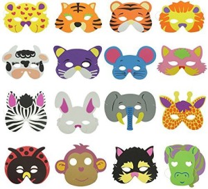 Bilipala 16 Counts Cute Cartoon Zoo Animal Face Masks For Kids Dress-Up  Costume - 16 Counts Cute Cartoon Zoo Animal Face Masks For Kids Dress-Up  Costume . shop for Bilipala products in