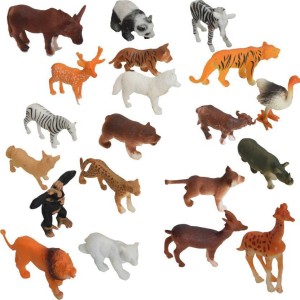 Shopjamke Wild Animals Plastic Toys For Kids ( 20 Pcs. Pack ) (Multicolor)  - Wild Animals Plastic Toys For Kids ( 20 Pcs. Pack ) (Multicolor) . Buy wild  animals toys in