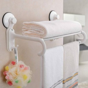 Extra Strong Suction Cup Wall Hook Chrome Rust Resistant Hanger Bathroom Towel and Robe Shelf Rack 