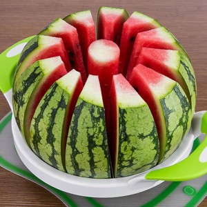 Lurrose Watermelon Slicer Stainless Steel Melon Fruit Fork Watermelon Slicing Tool Fruit Vegetable Tools Kitchen Gadgets Silver 