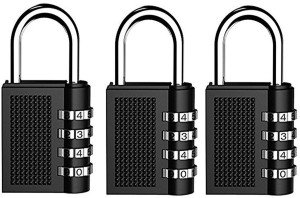 2x Padlock 4-Digit Combination Lock Password Security Bag_Travel Luggage_Gym Set