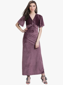 KAZO Women A-line Purple Dress - Buy 