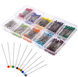Noyokere 250 Pieces Glass Head Pins Boxed for Dressmaker Multicolor 