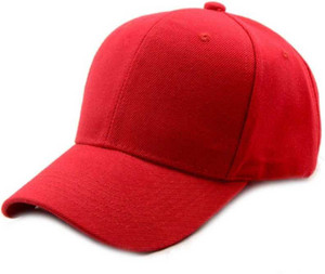 Babji Solid Stylish Red Baseball Cap 