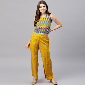 Buy Aks Women Crop Top and Palazzo Set 