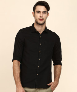 LEE Men Solid Casual Black Shirt - Buy 