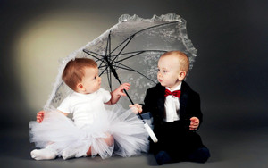 Couple with baby dress clearance