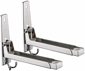 Microwave Oven Holder, Stainless Steel Microwave Rack, Microwave Wall Mount Bracket, Folding Stretch Stand, Universal Sturdy Collapsible Microwave Holder, For Most Microwave Oves(Silver