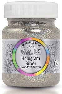 SILVER HOLOGRAM Rainbow Dust Cake Glitter Sparkle repackaged 