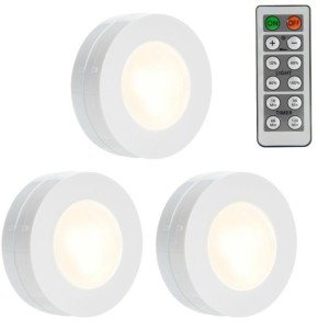 HONWELL LED Puck Lights 6Pack Wireless Christmas Closet Lights Remote Controlled Battery Powered Mirror Lights， Brightness Dimmable Timer Preset Tap Lights Stick on Kitchen Cupboard Wardrobe Cabinet 