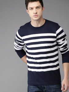 Moda Rapido Striped Men Round Neck 