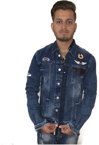 Full Sleeve Solid Men Denim Jacket 