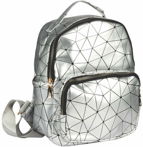 silver geometric backpack