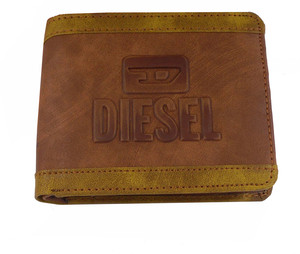 DIESEL Men Casual Brown, Green Genuine Leather Wallet Brown
