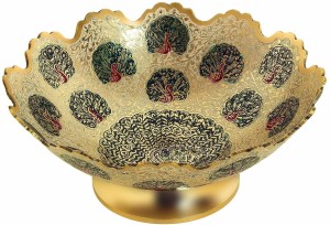 Metal Fruit Bowl Persian Mugal Minakari Work kitchen table decorative Brass Bowl 