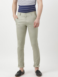 MONTE CARLO Slim Fit Men Beige Trousers 