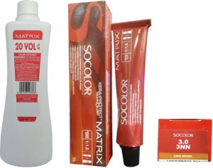 MATRIX Set Of 20 Vol. 6% Creme Oxydant Developer ( 135 ML) & SoColor   (Dark Brown) Hair Color ( 90G) Price in India - Buy MATRIX Set Of 20 Vol. 6%