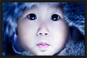 Cute Baby Poster with Frame Gloss Laminated 14X20 Inch without Glass M24 Paper Print  (14 inch X 20 inch, Framed) main image 1