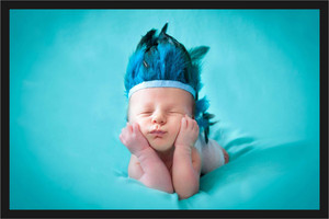 Cute Baby Poster with Frame Gloss Laminated 14X20 Inch without Glass M107 Paper Print  (14 inch X 20 inch, Framed) main image 1
