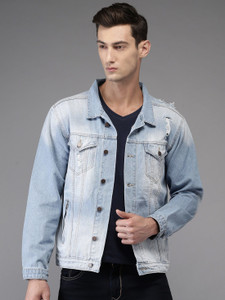 HERE\u0026NOW Full Sleeve Washed Men Jacket 