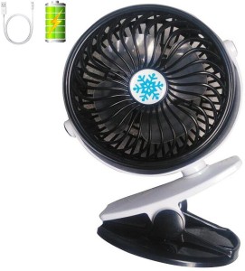 DHAN GRD 360° Mini Clip Fan Portable Rechargeable Battery 