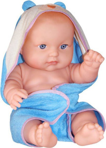 Goyal Traders Special Cute Nude Baby With Blue towel (Multicolor