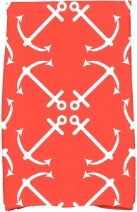 E By Design Anchor's Up Geometric Print Kitchen Towel Orange 