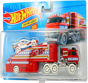 HOT WHEELS Stuntin Semi With Car Transporter Collectible Model Truck Stuntin Semi With Car