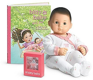 American Girl Bitty Baby Doll Light Skin Brown Hair Green Eyes BB9