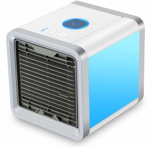 Humidifier & Purifier Desktop Cooling Fan With 3 Speeds And 7 Colors LED Lights For Office Home Travel Outdoor Personal Space Cooler 3 In 1 USB Portable Air Conditioner LayOPO Mini Air Cooler 